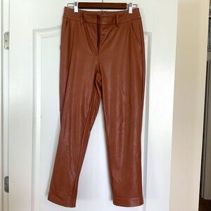 NWOT, Commando, Faux Leather 7/8 Trouser Pants, Size Small, Cocoa Brown